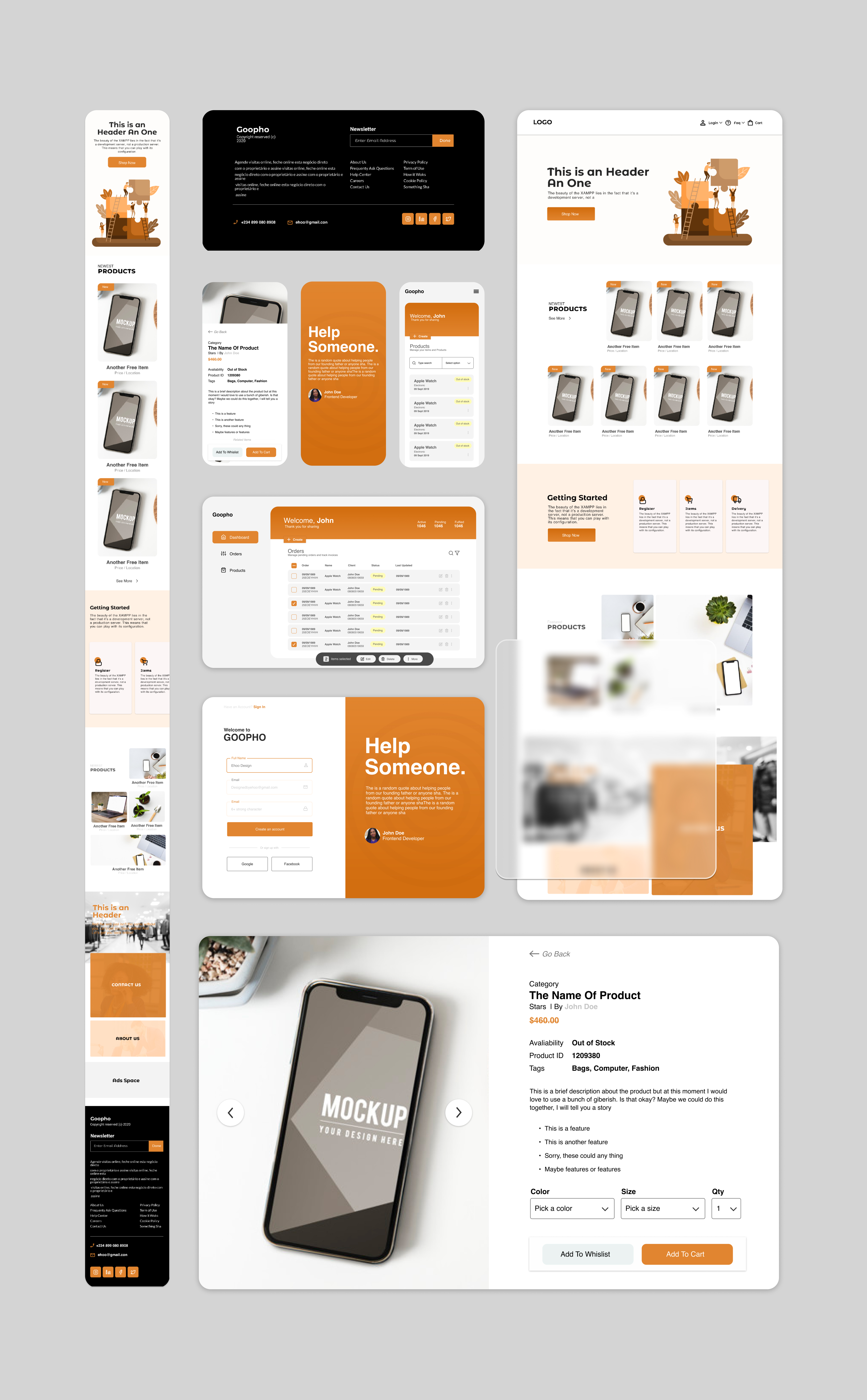 GOOPHO community commerce website and interface designs