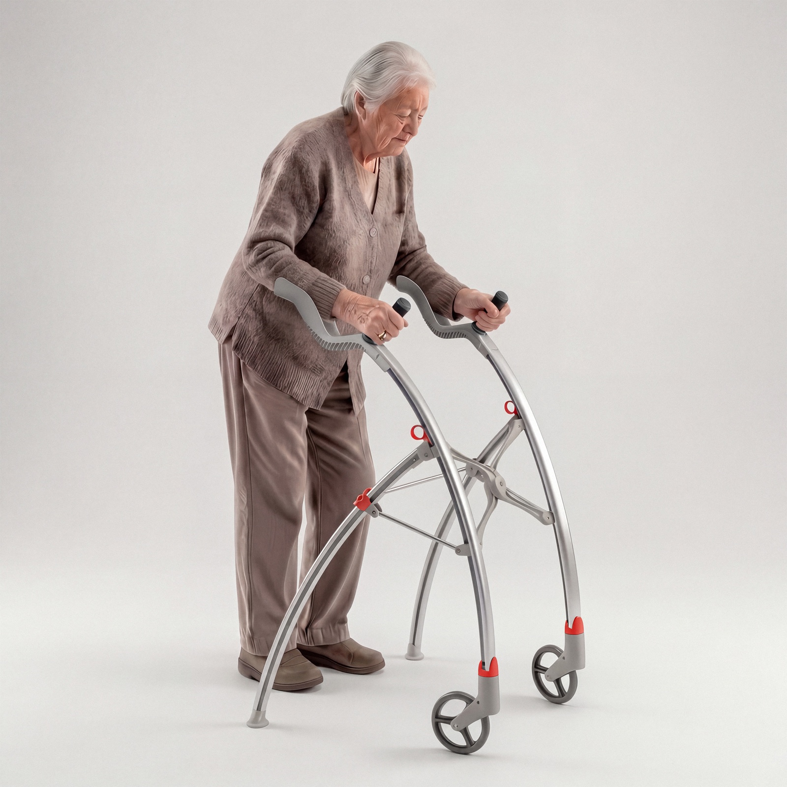 A woman using a TAC walking aid